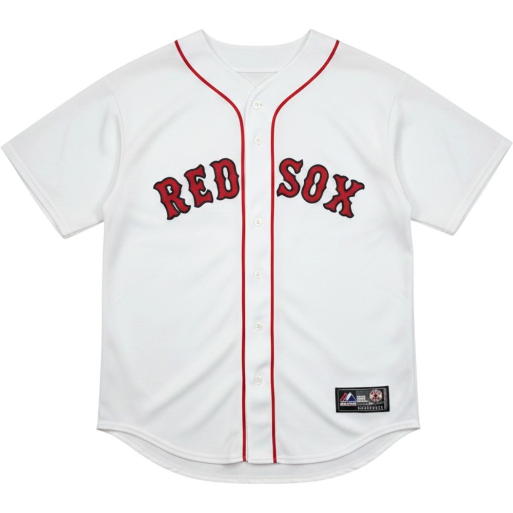 Majestic Boston Red Sox Mike Lowell 25 Jersey Mens White Button Front MLB Mesh